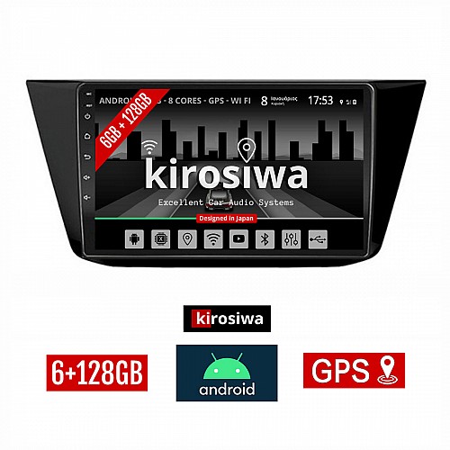 KIROSIWA 6+128GB Volkswagen TOURAN (μετά το 2016) Android οθόνη αυτοκίνητου 6GB με GPS WI-FI (VW ηχοσύστημα αφής 10" ιντσών OEM Youtube Playstore MP3 USB Radio Bluetooth Mirrorlink,, 4x60W,  AUX, USB) RX-9300