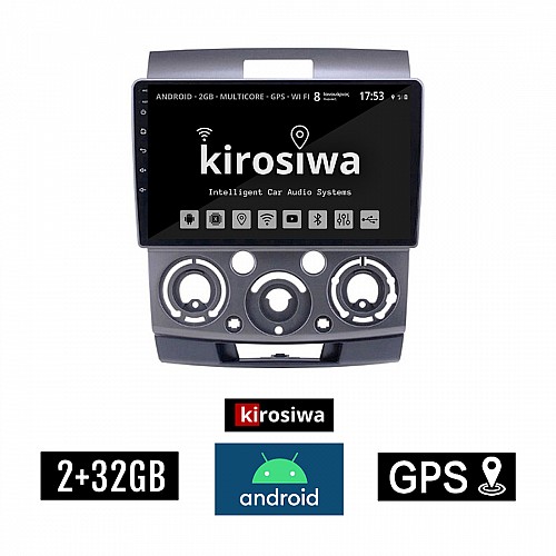 KIROSIWA 2+32GB FORD RANGER (2007 - 2011) Android οθόνη αυτοκίνητου 2GB με GPS WI-FI (ηχοσύστημα αφής 9" ιντσών OEM Youtube Playstore MP3 USB Radio Bluetooth Mirrorlink εργοστασιακή, 4x60W, AUX) RX-9339