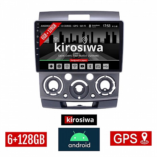 KIROSIWA 6+128GB FORD RANGER (2007 - 2011) Android οθόνη αυτοκίνητου 6GB με GPS WI-FI (ηχοσύστημα αφής 9" ιντσών OEM Youtube Playstore MP3 USB Radio Bluetooth Mirrorlink DSP Apple Carplay Android Auto 4G SIM card 4x60W, AUX) RX-9341