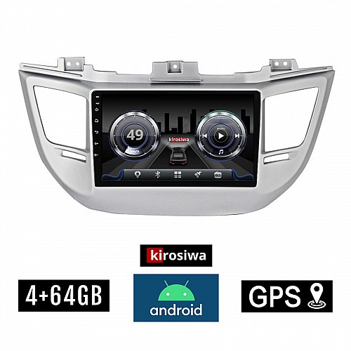 KIROSIWA 4+64GB HYUNDAI TUCSON (2015 - 2019) Android οθόνη αυτοκίνητου με GPS WI-FI 4GB (ηχοσύστημα αφής 9" ιντσών OEM Youtube Playstore MP3 USB Radio Bluetooth Mirrorlink  DSP 4x60W Apple Carplay Android Auto 4G SIM card) RX-9364