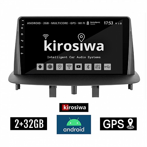 KIROSIWA 2+32GB RENAULT MEGANE 3 (2009-2014) Android οθόνη αυτοκίνητου 2GB με GPS WI-FI (ηχοσύστημα αφής 9" ιντσών OEM Youtube Playstore MP3 USB Radio Bluetooth Mirrorlink εργοστασιακή, 4x60W, AUX) RX-9492