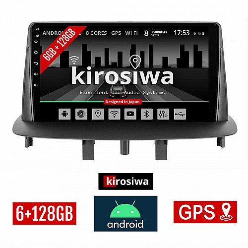 KIROSIWA 6+128GB RENAULT MEGANE 3 (2009-2014) Android οθόνη αυτοκίνητου 6GB με GPS WI-FI (ηχοσύστημα αφής 9" ιντσών OEM Youtube Playstore MP3 USB Radio Bluetooth Mirrorlink DSP Apple Carplay Android Auto 4G SIM card 4x60W, AUX) RX-9494