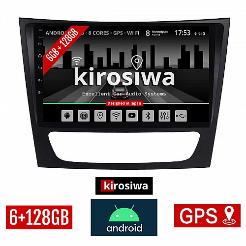 KIROSIWA 6+128GB MERCEDES E (W211) 2003-2009 Android οθόνη αυτοκίνητου 6GB με GPS WI-FI (ηχοσύστημα αφής 9" ιντσών OEM Youtube Playstore MP3 USB Radio Bluetooth Mirrorlink DSP Apple Carplay Android Auto 4G SIM card 4x60W, Benz) RX-9664