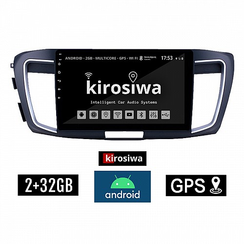 KIROSIWA 2+32GB HONDA ACCORD (2007 - 2013) Android οθόνη αυτοκίνητου 2GB με GPS WI-FI (ηχοσύστημα αφής 9" ιντσών OEM Youtube Playstore MP3 USB Radio Bluetooth Mirrorlink εργοστασιακή, 4x60W, AUX) FE-1326
