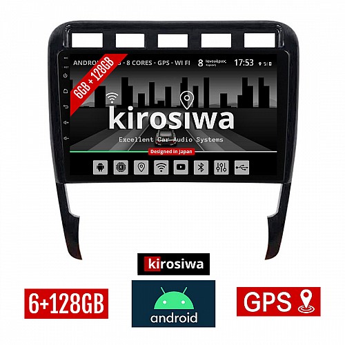 KIROSIWA 6+128GB PORSCHE CAYENNE (2002 - 2011) Android οθόνη αυτοκίνητου 6GB με GPS WI-FI (ηχοσύστημα αφής 9" ιντσών OEM Youtube Playstore MP3 USB Radio Bluetooth Mirrorlink DSP Apple Carplay Android Auto 4G SIM card 4x60W, AUX) FE-1369