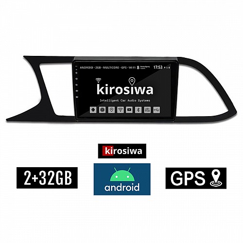 KIROSIWA 2+32GB SEAT LEON (μετά το 2012) Android οθόνη αυτοκίνητου 2GB με GPS WI-FI (ηχοσύστημα αφής 9" ιντσών OEM Youtube Playstore MP3 USB Radio Bluetooth Mirrorlink εργοστασιακή, 4x60W, AUX) KLS-7769