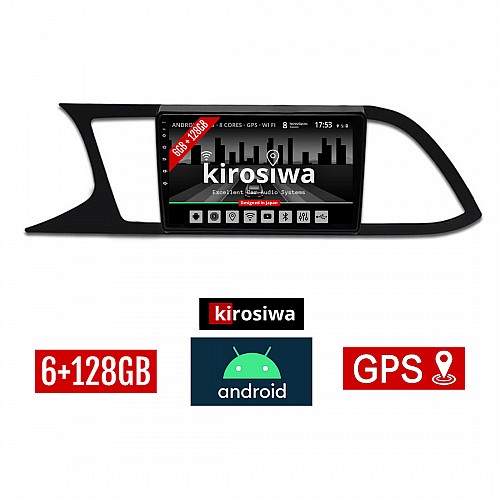 KIROSIWA 6+128GB SEAT LEON (μετά το 2012) Android οθόνη αυτοκίνητου 6GB με GPS WI-FI (ηχοσύστημα αφής 9" ιντσών OEM Youtube Playstore MP3 USB Radio Bluetooth Mirrorlink DSP Apple Carplay Android Auto 4G SIM card 4x60W, AUX) KLS-7771