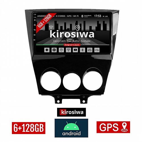 KIROSIWA 6+128GB MAZDA RX-8 (μετά το 2008) Android οθόνη αυτοκίνητου 6GB με GPS WI-FI (ηχοσύστημα αφής 9" ιντσών OEM Youtube Playstore MP3 USB Radio Bluetooth Mirrorlink DSP Apple Carplay Android Auto 4G SIM card 4x60W, AUX) RS-5509