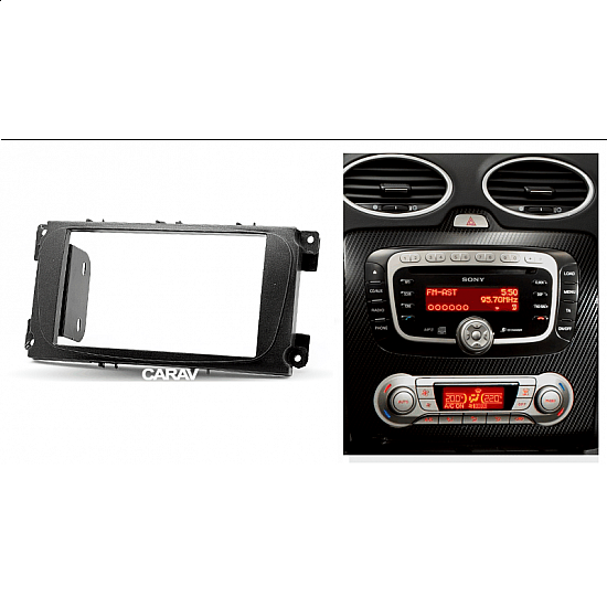 Πρόσοψη Ford C-Max, Focus, Galaxy, Mondeo, S-Max, Transit Connect (2-DIN πλαίσιο για ηχοσύστημα ή οθόνη αυτοκινήτου 2DIN μαύρο φιλέτο 2 DIN)