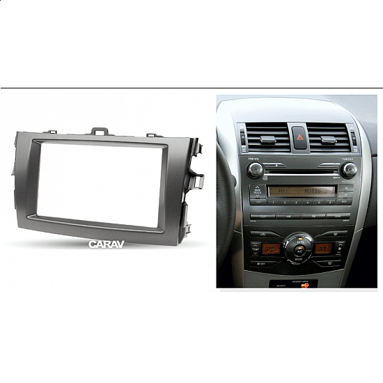Πρόσοψη Toyota Corolla (2007 - 2013) 2-DIN πλαίσιο για ηχοσύστημα ή οθόνη αυτοκινήτου 2DIN φιλέτο 2 DIN γκρι