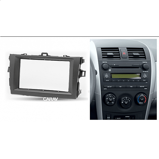 Πρόσοψη Toyota Corolla (2007 - 2013) 2-DIN πλαίσιο για ηχοσύστημα ή οθόνη αυτοκινήτου 2DIN φιλέτο 2 DIN μαύρο