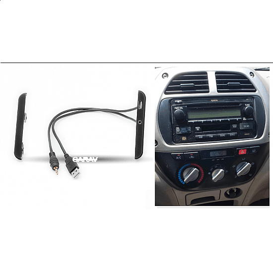 Πρόσοψη φιλέτο με AUX και USB για Toyota Avensis, Yaris, Hilux, RAV4, Land Cruiser, Hilux, Subaru (2-DIN πλαίσιο για ηχοσύστημα ή οθόνη αυτοκινήτου 2DIN φιλέτο 2 DIN)