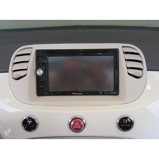 Πρόσοψη Fiat 500 από το 2008 μέχρι το 2016 (2-DIN πλαίσιο για ηχοσύστημα ή οθόνη αυτοκινήτου 2DIN φιλέτο 2 DIN) Μπέζ