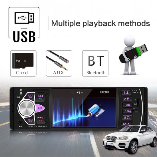 Multimedia οθόνη αυτοκινήτου (USB, Bluetooth, ανοιχτή ακρόαση, ραδιόφωνο, MP3, MP5, Video, OEM, 1DIN, SD Card, 4x60W, Universal, 4'' ιντσών) 4023DM