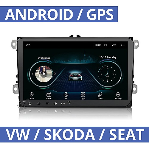 VW SKODA SEAT Android οθόνη αυτοκίνητου 9" ιντσών GPS WI-FI (Playstore Youtube Volkswagen Golf Polo Passat Octavia Leon MP3 USB Video radio ΟΕΜ Bluetooth 8229N OEM Mirrorlink)