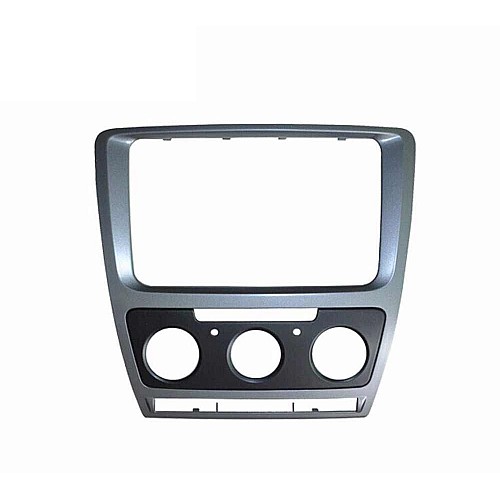 Πρόσοψη Skoda Octavia (2004 - 2013) Manual Air Condition (εργοστασιακού τύπου οθόνη 9" ιντσών Group VAG 2-DIN πλαίσιο για ηχοσύστημα ή οθόνη αυτοκινήτου ασημί ασημένιο γκρι 2DIN φιλέτο 2 DIN)