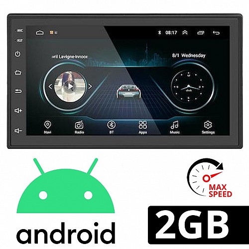 Ηχοσύστημα αυτοκίνητου 2GB Android GPS (WI-FI Youtube οθόνη 7" ιντσών, αφής, Playstore MP3 USB video radio Bluetooth, 4x60W, Universal, OEM, Mirrorlink, 2DIN) K-7002