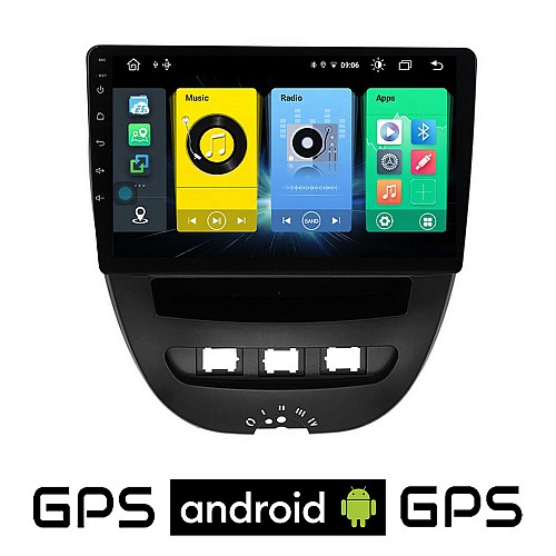 TOYOTA AYGO (2005 - 2014) Android οθόνη αυτοκίνητου με GPS WI-FI (ηχοσύστημα αφής 10" ιντσών OEM Youtube Playstore MP3 USB Radio Bluetooth Mirrorlink εργοστασιακή, 4x60W, AUX)  TO135
