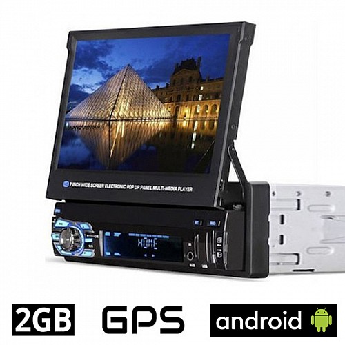 Android (2GB) αναδιπλούμενη οθόνη 7" ιντσών με GPS (ηχοσύστημα αυτοκινήτου με WI-FI, Youtube, USB, 1-DIN, MP3, MP5, Bluetooth, Mirrorlink, Universal, 4X60W) FY-9902