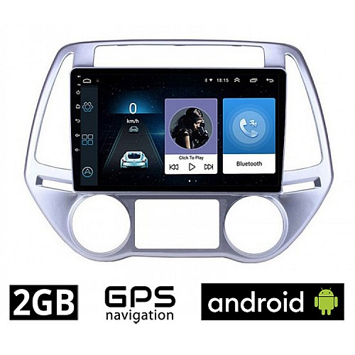 HYUNDAI i20 (2008 - 2013) *με αυτόματο κλιματισμό Android οθόνη αυτοκίνητου 2GB με GPS WI-FI (ηχοσύστημα αφής 9" ιντσών OEM Youtube Playstore MP3 USB Radio Bluetooth Mirrorlink εργοστασιακή, 4x60W, AUX) HY274A-2GB