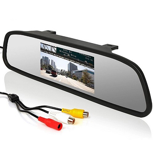 Καθρέφτης αυτοκινήτου με οθόνη 4.3" ιντσών και σύνδεση με κάμερα οπισθοπορείας (monitor έγχρωμη TFT LCD oem video camera in)
