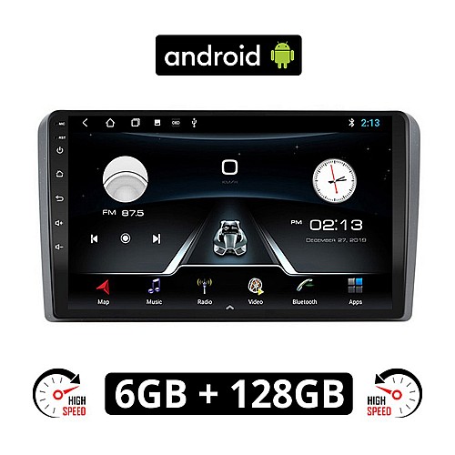 AUDI A3 (2003-2012) Android οθόνη αυτοκίνητου 6GB με GPS WI-FI (ηχοσύστημα αφής 9" ιντσών OEM Youtube Playstore MP3 USB Radio Bluetooth Mirrorlink Α3 εργοστασιακή, 4x60W, AUX) AU23-6GB