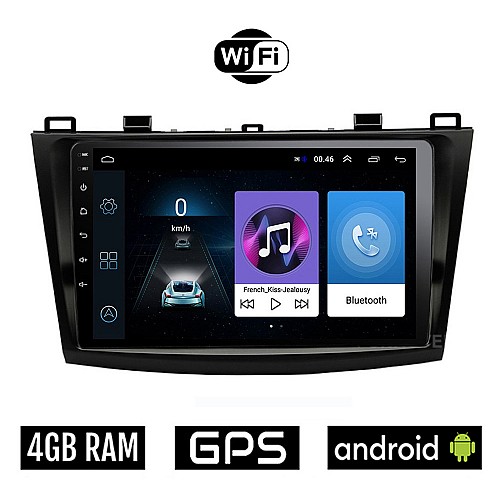 MAZDA 3 (2009 - 2015) Android οθόνη αυτοκίνητου 4GB με GPS WI-FI (ηχοσύστημα αφής 9" ιντσών OEM Youtube Playstore MP3 USB Radio Bluetooth Mirrorlink εργοστασιακή, 4x60W, AUX)