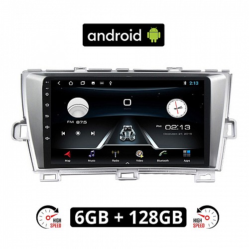 TOYOTA PRIUS (2009 - 2015) Android οθόνη αυτοκίνητου 6GB με GPS WI-FI (ηχοσύστημα αφής 9" ιντσών OEM Youtube Playstore MP3 USB Radio Bluetooth Mirrorlink εργοστασιακή, 4 x 60W, AUX)  TO80-6GB