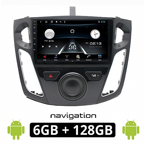 FORD FOCUS 2011 - 2018 Android οθόνη αυτοκίνητου 6GB με GPS WI-FI (ηχοσύστημα αφής 9" ιντσών OEM Youtube Playstore MP3 USB Radio Bluetooth Mirrorlink εργοστασιακή, 4x60W, AUX) FO356-6GB