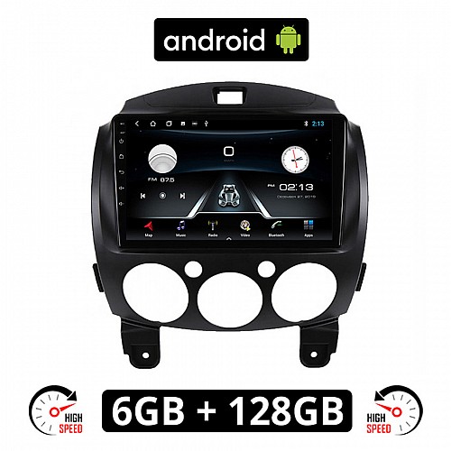 MAZDA 2 2007-2014 Android οθόνη αυτοκίνητου 6GB με GPS WI-FI (ηχοσύστημα αφής 9" ιντσών OEM Youtube Playstore MP3 USB Radio Bluetooth Mirrorlink εργοστασιακή, 4x60W, AUX) MA76-6GB