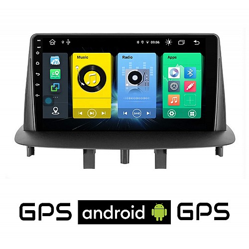RENAULT MEGANE 3 (2009-2014) Android οθόνη αυτοκίνητου με GPS WI-FI (ηχοσύστημα αφής 9" ιντσών OEM Youtube Playstore MP3 USB Radio Bluetooth Mirrorlink εργοστασιακή, 4x60W, AUX) RE12