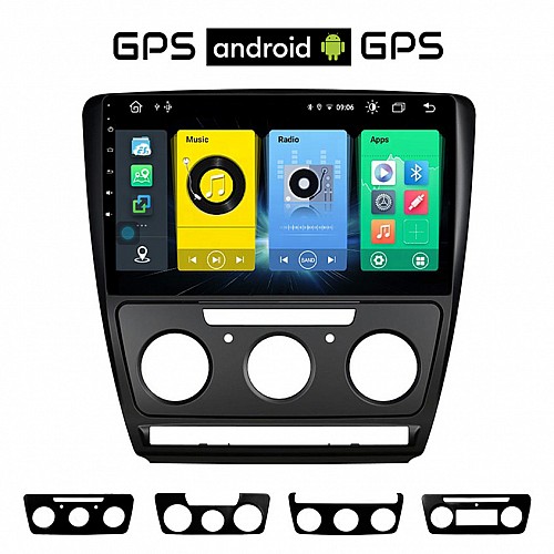 SKODA OCTAVIA 5 (2005 - 2012) Android οθόνη αυτοκίνητου με GPS WI-FI (4x60W Mk2 ηχοσύστημα αφής 10" ιντσών OEM Youtube Playstore MP3 USB Radio Bluetooth Mirrorlink εργοστασιακή, μαύρο) SK56