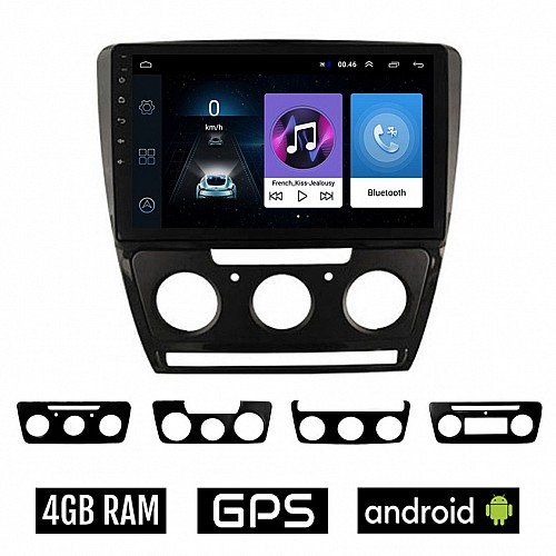 SKODA OCTAVIA 5 (2005 - 2012)  Android οθόνη αυτοκίνητου 4GB με GPS WI-FI (ηχοσύστημα αφής 10" ιντσών OEM Youtube Playstore MP3 USB Radio Bluetooth Mirrorlink εργοστασιακή, 4x60W, AUX, μαύρο) SK56-4GB