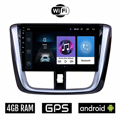 TOYOTA YARIS (2015 - 2020) Android οθόνη αυτοκίνητου 4GB με GPS WI-FI (ηχοσύστημα αφής 9" ιντσών OEM Youtube Playstore MP3 USB Radio Bluetooth Mirrorlink εργοστασιακή, 4x60W)