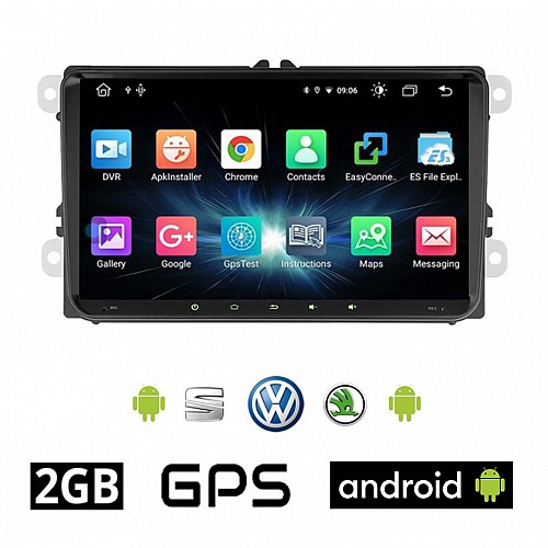 Εργοστασιακής εφαρμογής οθόνη για VOLKSWAGEN SKODA SEAT Android οθόνη 9" 2GB με GPS WI-FI Playstore Youtube MP3 USB Video Radio ΟΕΜ Bluetooth ηχοσύστημα αυτοκίνητου OEM Mirrorlink - 8503