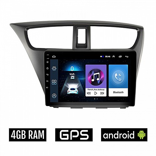 HONDA CIVIC (2012 - 2016) Android οθόνη αυτοκίνητου 4GB με GPS WI-FI (ηχοσύστημα αφής 9" ιντσών OEM Youtube Playstore MP3 USB Radio Bluetooth Mirrorlink εργοστασιακή, 4x60W, AUX)