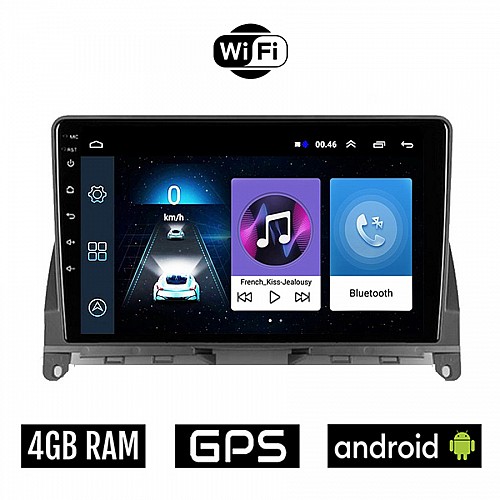 MERCEDES C (W204) 2007 - 2011 Android οθόνη αυτοκίνητου 4GB με GPS WI-FI (ηχοσύστημα αφής 9" ιντσών OEM Youtube Playstore MP3 USB Radio Bluetooth Mirrorlink εργοστασιακή, 4x60W, Benz)