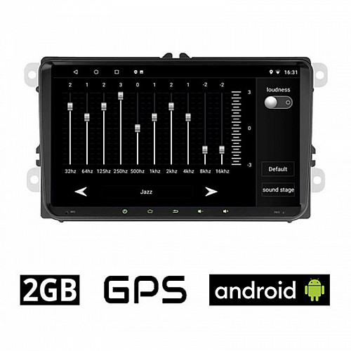 BOOMA VW VOLKSWAGEN SKODA SEAT 2GB Android οθόνη 9" με GPS WI-FI Playstore Youtube (MP3 USB Video Radio ΟΕΜ Bluetooth ηχοσύστημα αυτοκίνητου OEM Mirrorlink)