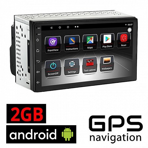 BOOMA Οθόνη 7" ιντσών Android με 2GB ram GPS WI-FI (Full Touch Playstore αυτοκίνητου Youtube ραδιόφωνο MP3 USB video OBD OBDII Bluetooth, 2DIN, Universal, 4x60W, AUX, Mirrorlink) 3365