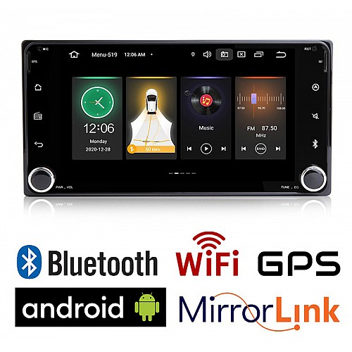 Toyota Android οθόνη αυτοκινήτου 2GB (Bluetooth αφής 7'' ιντσών 4x60 Watt GPS WI-FI Yaris Celica RAV4 HILUX RAV 4 Youtube Playstore USB OEM ραδιόφωνο ΟΕΜ εργοστασιακού τύπου Mirrorlink)