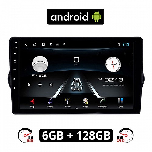 FIAT TIPO (2015 - 2019) Android οθόνη αυτοκίνητου 6GB με GPS WI-FI (ηχοσύστημα αφής 9" ιντσών OEM Youtube Playstore MP3 USB Radio Bluetooth Mirrorlink εργοστασιακή, 4x60W, AUX) FI96-6GB