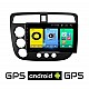 HONDA CIVIC 4D (2001 - 2006) Android οθόνη αυτοκίνητου με GPS WI-FI (ηχοσύστημα αφής 9" ιντσών OEM Youtube Playstore MP3 USB Radio Bluetooth Mirrorlink εργοστασιακή, 4x60W, AUX) HN12