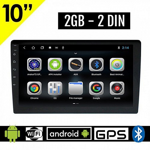 CAMERA + Android 10" ιντσών 2GB οθόνη αυτοκινήτου με GPS (ηχοσύστημα, WI-FI, Youtube, USB, 2DIN, MP3, MP5, Bluetooth, Mirrorlink, Universal, 4x60W, AUX) 4928