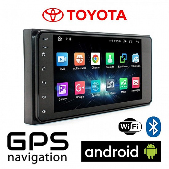 CAMERA + Toyota Android οθόνη αυτοκινήτου (GPS, Youtube, Playstore, 4969, USB, Radio, Bluetooth, εργοστασιακού τύπου, Mirrorlink)