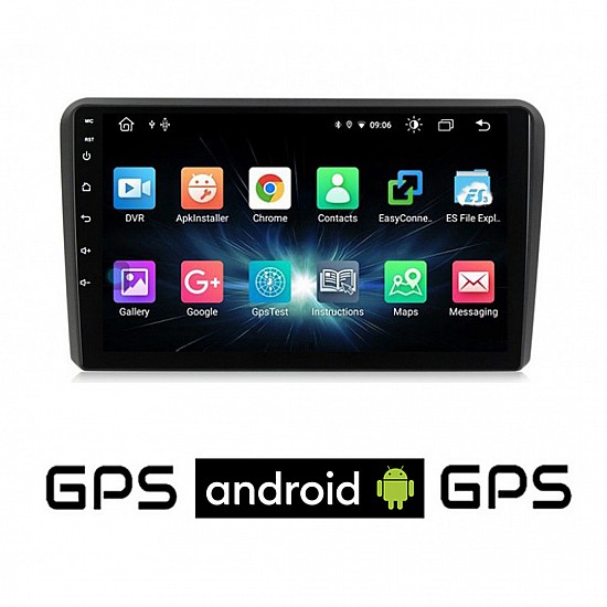 CAMERA + AUDI A3 (2003-2012) Android οθόνη αυτοκίνητου με GPS WI-FI (ηχοσύστημα αφής 9" ιντσών OEM Youtube Playstore MP3 USB Radio Bluetooth Mirrorlink Α3 εργοστασιακή, 4x60W, AUX) 4989
