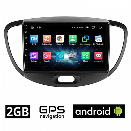 CAMERA + HYUNDAI i10 (2008 - 2013) Android οθόνη αυτοκίνητου 2GB με GPS WI-FI (ηχοσύστημα αφής 9" ιντσών OEM Youtube Playstore MP3 USB Radio Bluetooth Mirrorlink εργοστασιακή, 4x60W, AUX) 5061