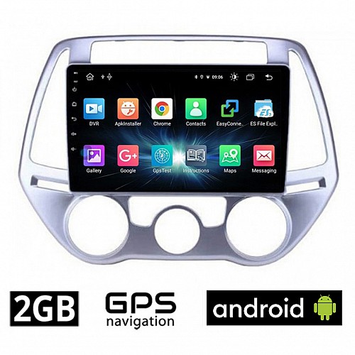 CAMERA + HYUNDAI i20 (2008 - 2013) *με χειροκινητο κλιματισμό Android οθόνη αυτοκίνητου 2GB με GPS WI-FI (ηχοσύστημα αφής 9" ιντσών OEM Youtube Playstore MP3 USB Radio Bluetooth Mirrorlink εργοστασιακή, 4x60W, AUX) 5103