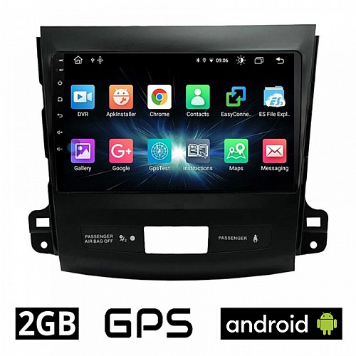CAMERA + MITSUBISHI OUTLANDER (2006 - 2012) Android οθόνη αυτοκίνητου 2GB με GPS WI-FI (ηχοσύστημα αφής 9" ιντσών OEM Youtube Playstore MP3 USB Radio Bluetooth Mirrorlink εργοστασιακή, 4x60W, AUX)