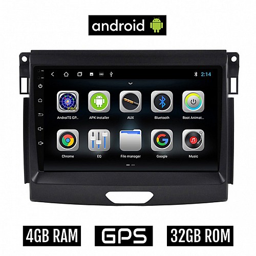 CAMERA + FORD RANGER (μετά το 2015) Android οθόνη αυτοκίνητου 4GB με GPS WI-FI (ηχοσύστημα αφής 9" ιντσών OEM Youtube Playstore MP3 USB Radio Bluetooth Mirrorlink εργοστασιακή, 4x60W, AUX)