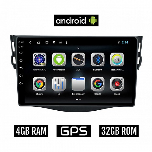 CAMERA + TOYOTA RAV4 (2006 - 2013) Android οθόνη αυτοκίνητου 4GB με GPS WI-FI (ηχοσύστημα αφής 9" ιντσών OEM Youtube Playstore MP3 USB Radio Bluetooth Mirrorlink ΤΟΥΟΤΑ RAV 4  εργοστασιακή, 4 x 60W, AUX)